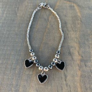 Silver Double Sided Heart Bracelet